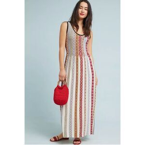 Anthropologie Aldomartins Crewneck Multicolor Sleeveless Knit Maxi Dress Sz M